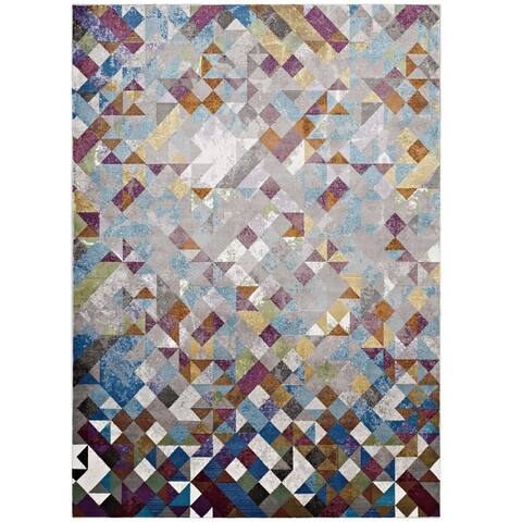 Laleh Colorful Geometric Triangle Mosaic Area Rug