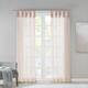 Madison Park Elowen Twisted Tab Voile Sheer Window Pair - 50"W x 63"L - Blush