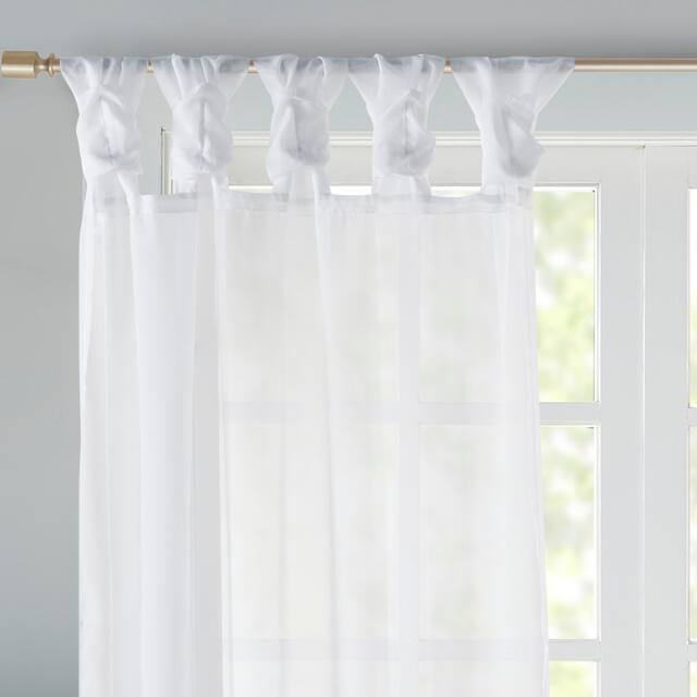 Madison Park Elowen Twisted Tab Voile Sheer Window Pair