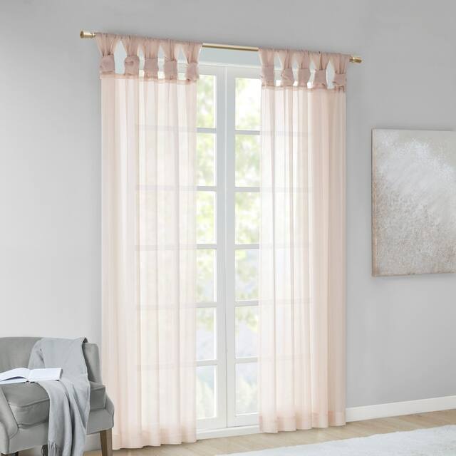 Madison Park Elowen Twisted Tab Voile Sheer Window Pair
