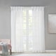 preview thumbnail 21 of 21, Madison Park Elowen Twisted Tab Voile Sheer Window Pair 50"W X 84"L - White