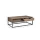 preview thumbnail 10 of 8, Madison Park Becca Brown/Slate Wood/ Metal 2-Drawer Storage Coffee Table - 47"w x 26"d x 17"h