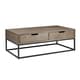 preview thumbnail 3 of 8, Madison Park Becca Brown/Slate Wood/ Metal 2-Drawer Storage Coffee Table - 47"w x 26"d x 17"h