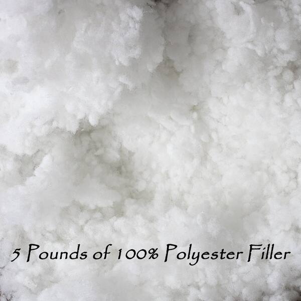 Sale! Premium White Polyester Fiber Fill for Re-Stuffing Pillows, Stuff Toys, Quilts, Paddings, Pouf , Fiberfill, Stuffing, Filling (5 Pounds)