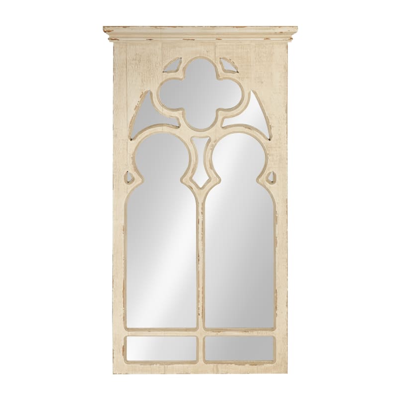 Kate and Laurel Mirabela Arch Framed Wall Mirror - 16.5x31.5 - Antique White