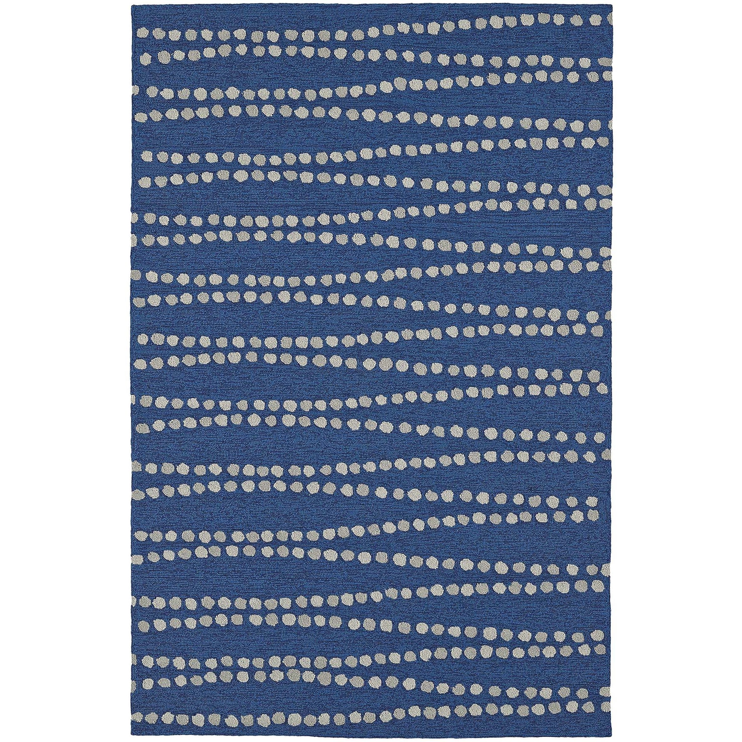 Addison Rugs Venice Dot Matrix Blue/Ivory Indoor-Outdoor Area Rug (5' x 7'6)