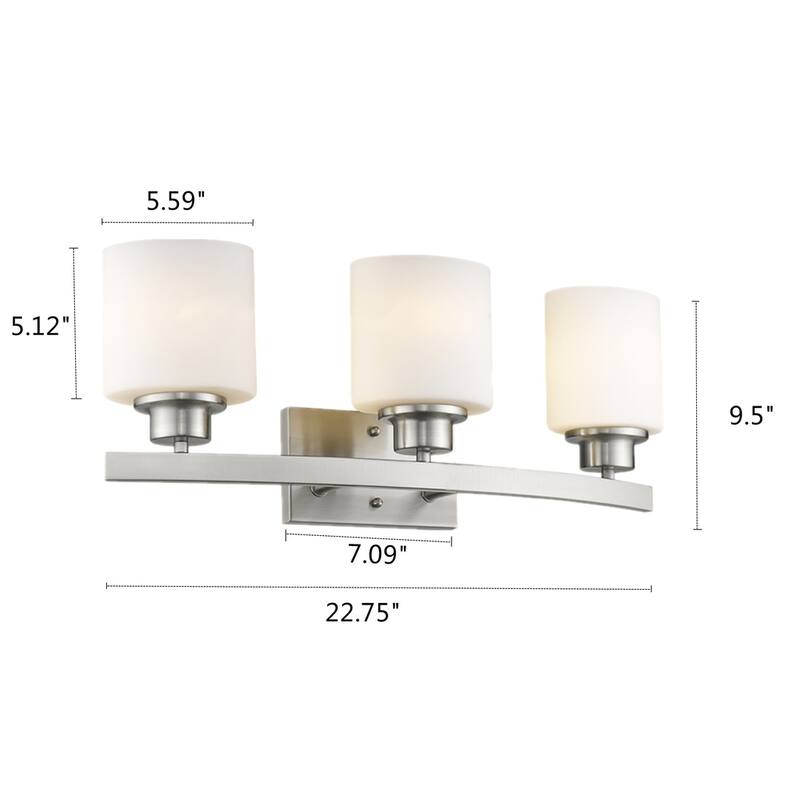 Chloe Transitional 3-light Brushed Nickel Bath/Vanity Light - Brushed Nickel