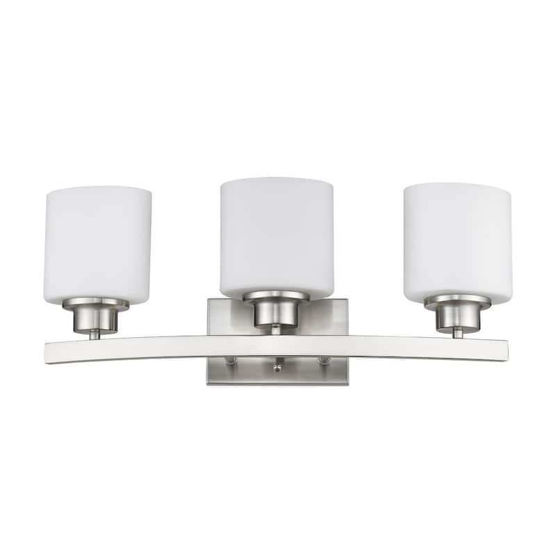 Chloe Transitional 3-light Brushed Nickel Bath/Vanity Light