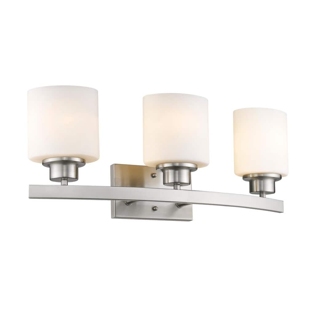 Chloe Transitional 3-light Brushed Nickel Bath/Vanity Light
