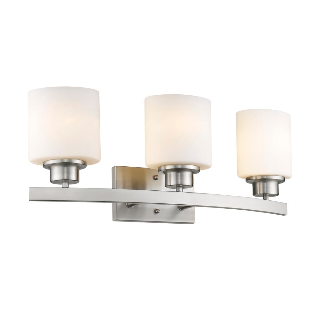 Chloe Transitional 3-light Brushed Nickel Bath/Vanity Light