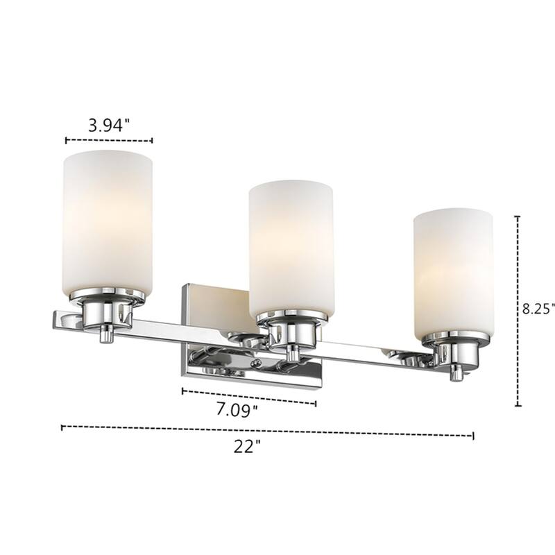 Transitional 3-light Chrome Bath/Vanity Fixture - Chrome
