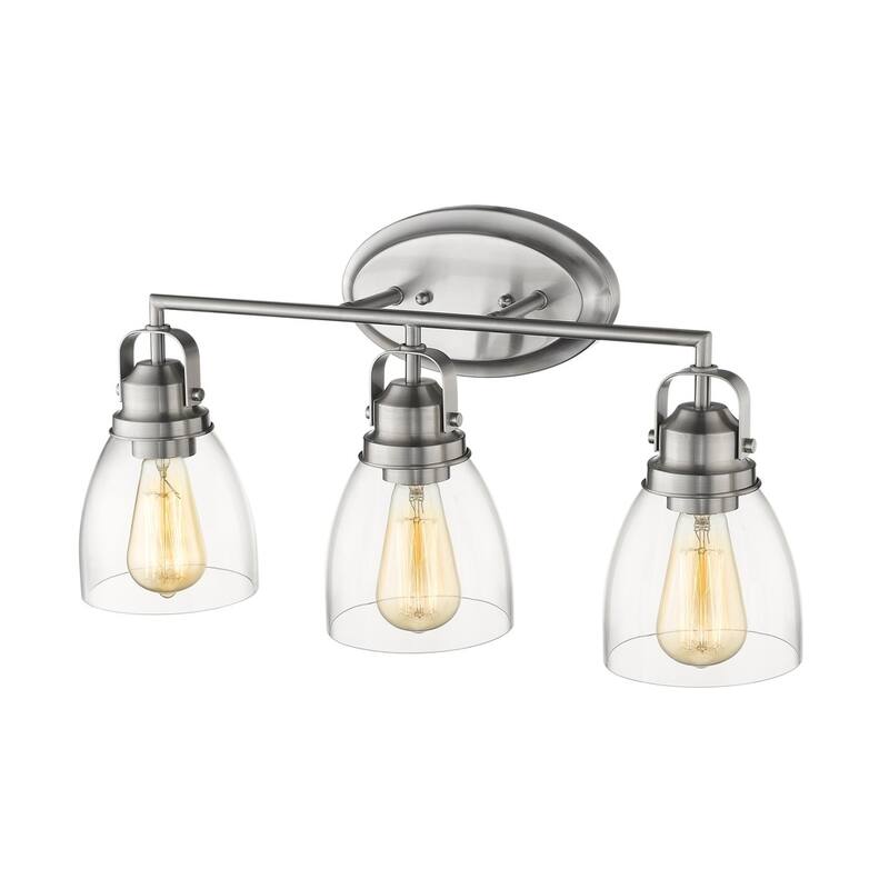 Transitional 3-light Brushed Nickel Bath/Vanity Fixture