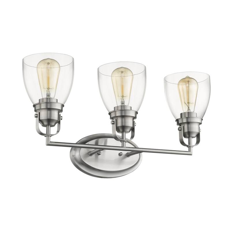 Transitional 3-light Brushed Nickel Bath/Vanity Fixture