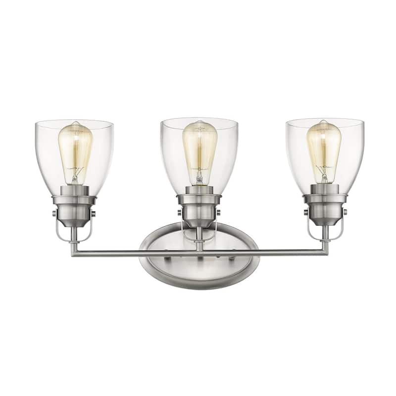 Transitional 3-light Brushed Nickel Bath/Vanity Fixture