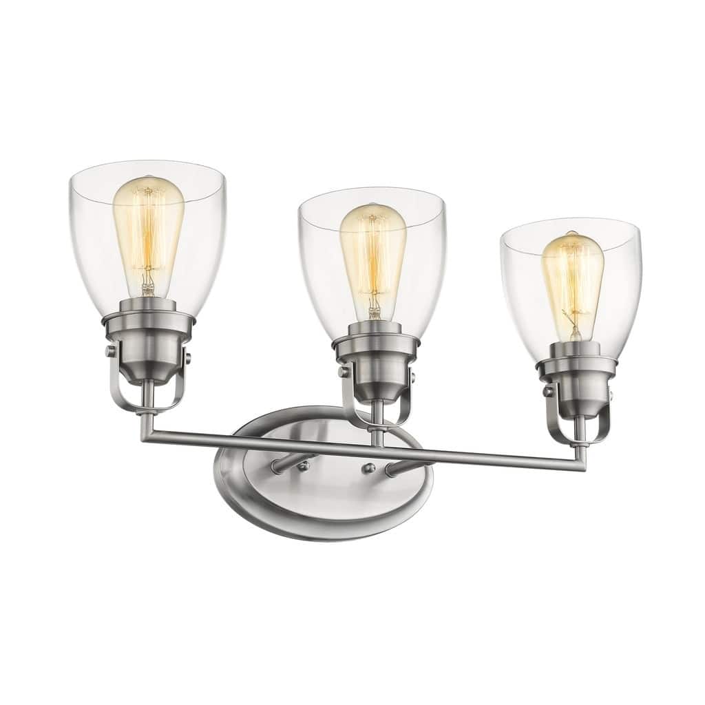 Transitional 3-light Brushed Nickel Bath/Vanity Fixture