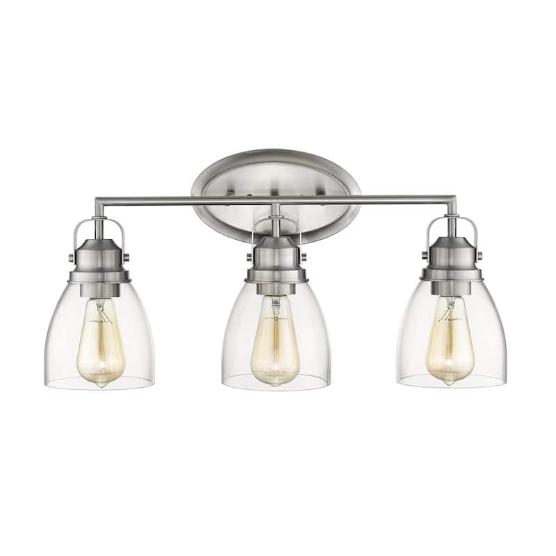 Transitional 3-light Brushed Nickel Bath/Vanity Fixture