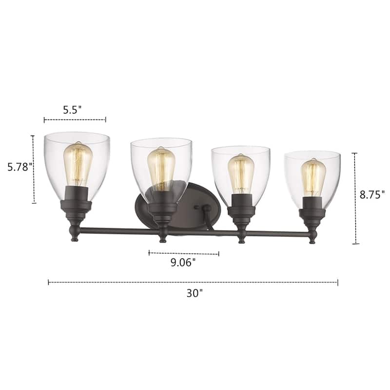 Chloe Transitional 4-light Oil Rubbed Bronze Bath/Vanity Light - Oil Rubbed Bronze