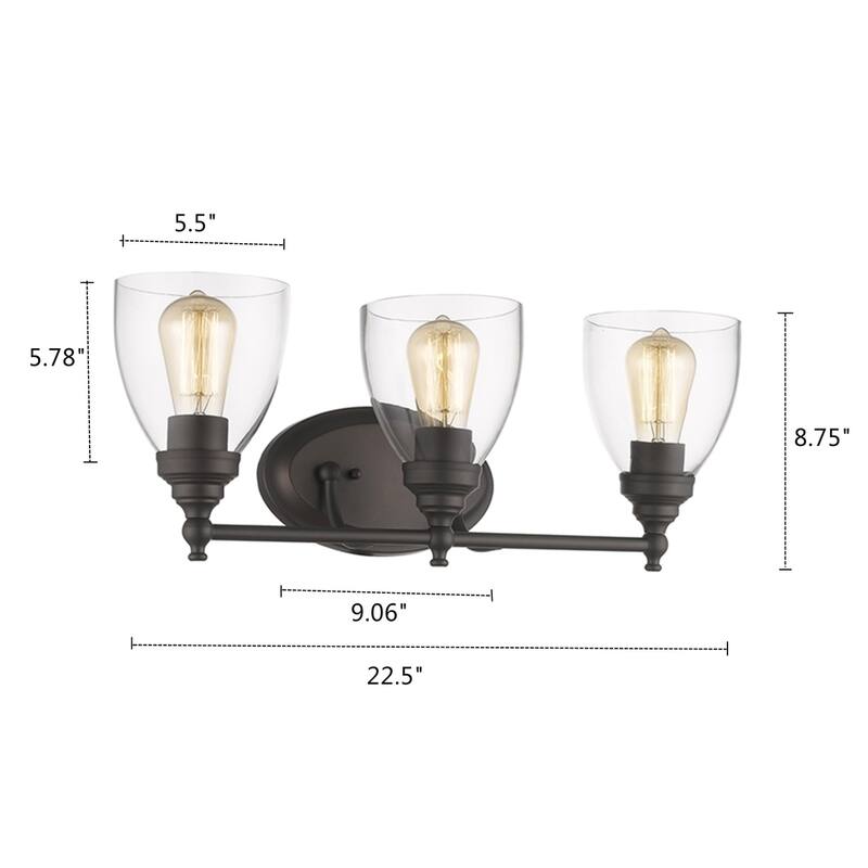 Chloe Transitional 3-light Oil Rubbed Bronze Bath/Vanity Light - Oil Rubbed Bronze