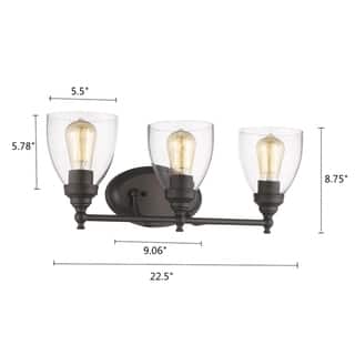 Chloe Transitional 3-light Oil Rubbed Bronze Bath/Vanity Light