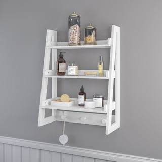 RiverRidge Amery Collection Wall Shelf with Hooks