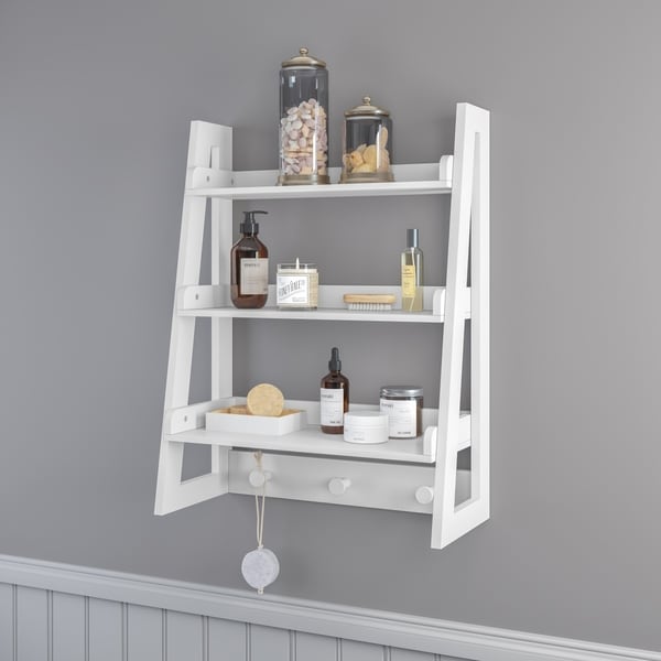 RiverRidge Amery Collection Wall Shelf with Hooks. Opens flyout.