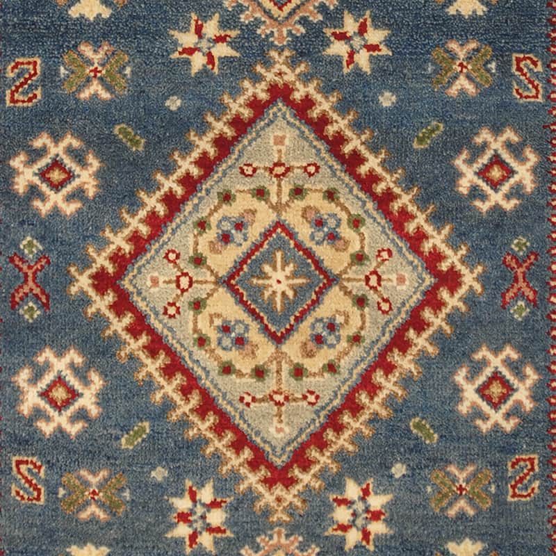 Handmade Kazak Wool Rug (India) - 4' x 6'