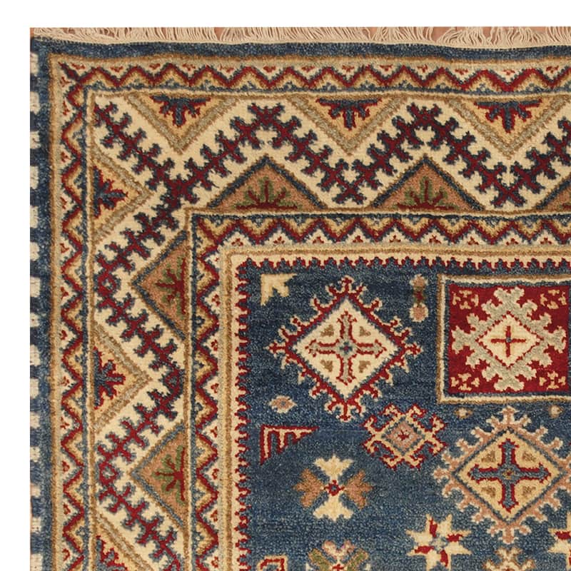 Handmade Kazak Wool Rug (India) - 4' x 6'