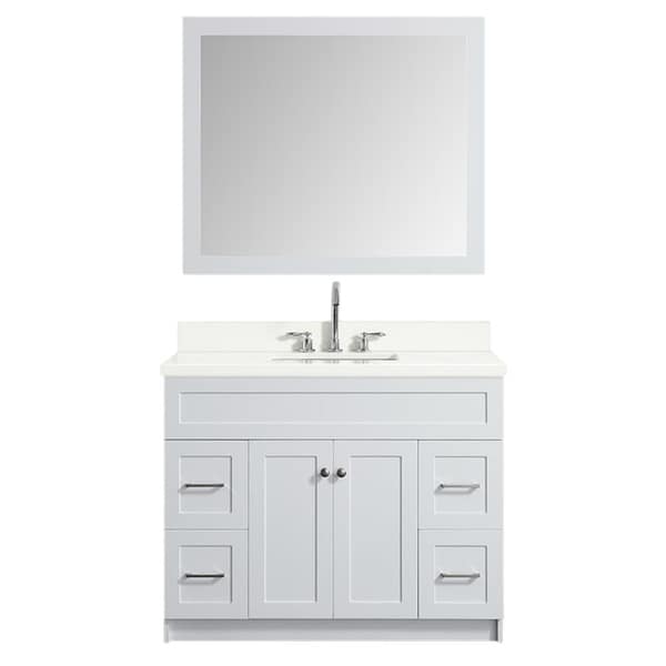 Shop Ariel Hamlet 43 In. Single Sink Vanity Set With White Quartz ...