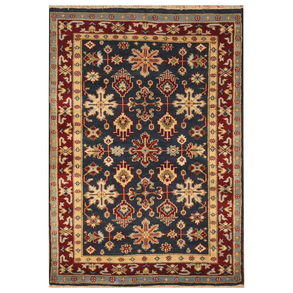 Handmade Kazak Wool Rug (India) - 4' x 6'