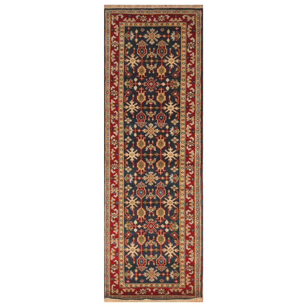 Handmade Kazak Wool Runner (India) - 2'6 x 8'