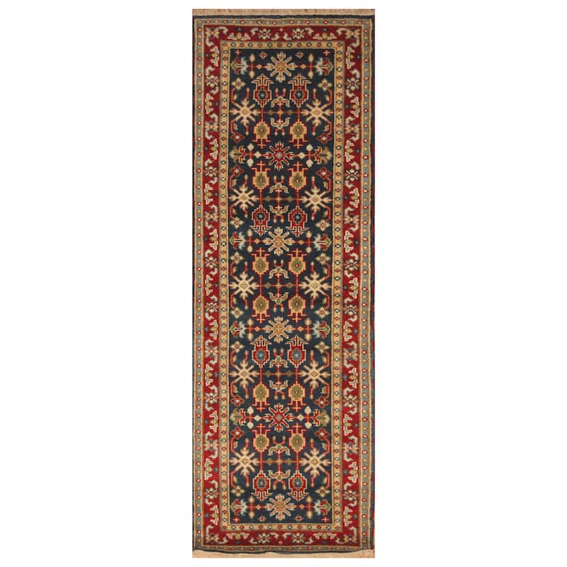 Handmade Kazak Wool Runner (India) - 2'6 x 8'