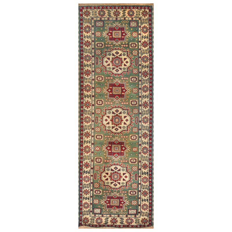 Handmade Kazak Wool Runner (India) - 2'6 x 8'