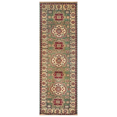 Handmade Kazak Wool Runner (India) - 2'6 x 8'