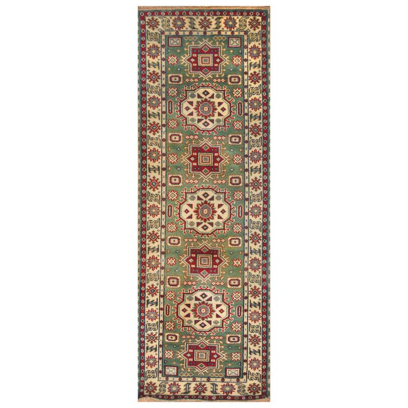 Handmade Kazak Wool Runner (India) - 2'6 x 8'