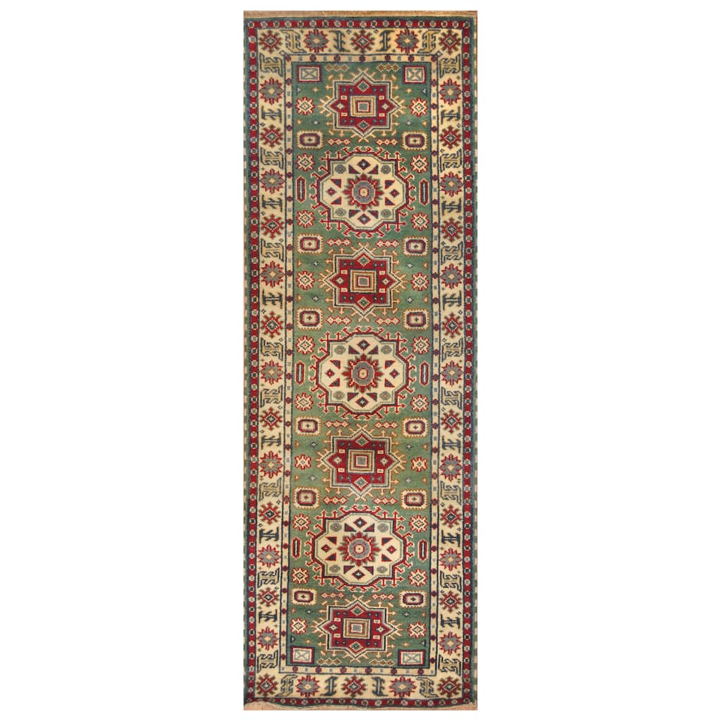Handmade Kazak Wool Runner (India) - 2'6 x 8'