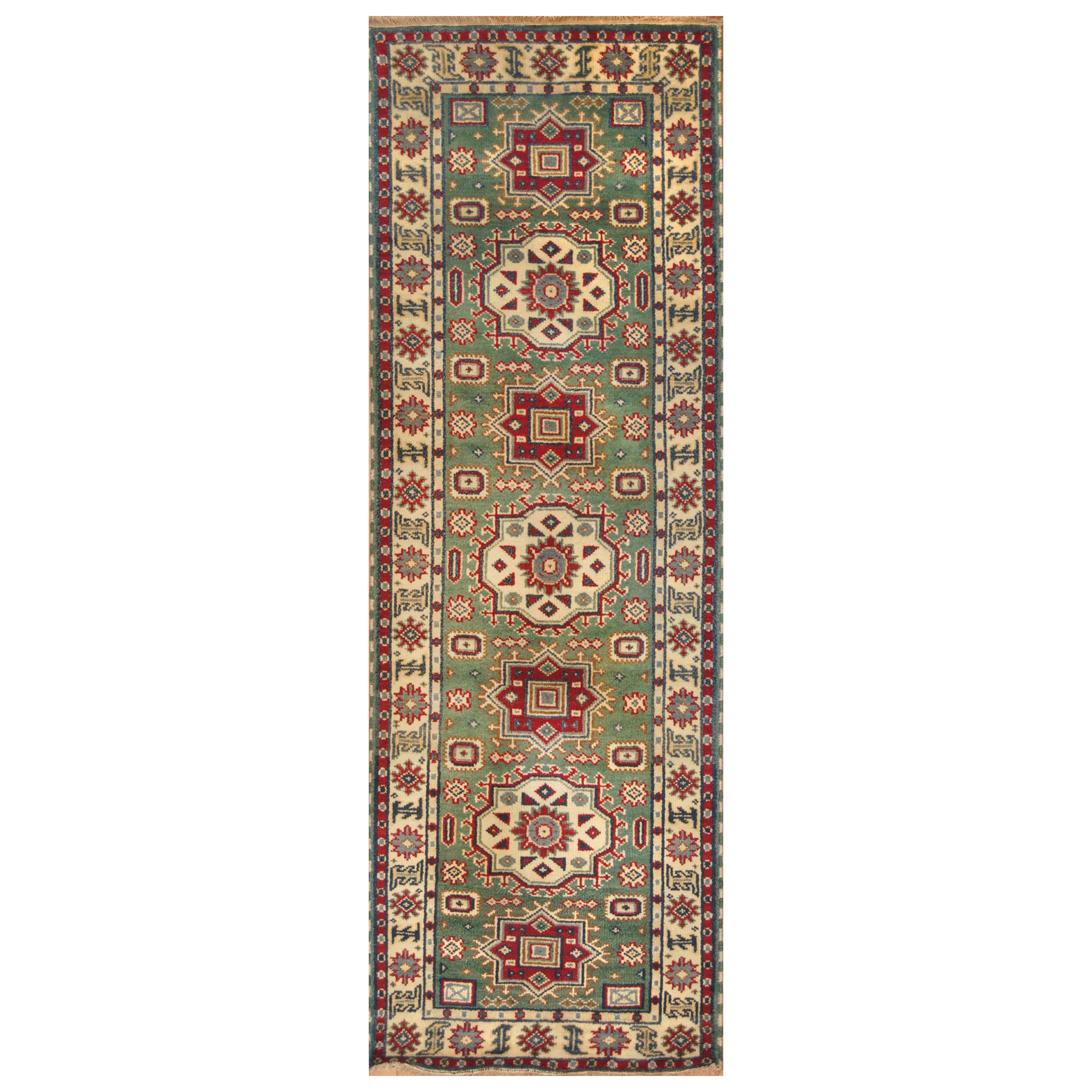 Handmade Kazak Wool Runner (India) - 2'6 x 8'