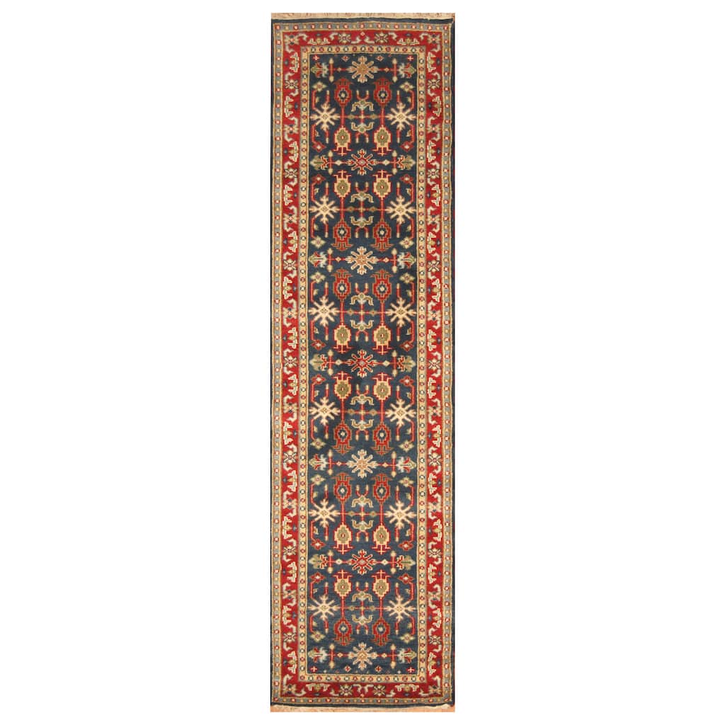 Handmade Kazak Wool Runner (India) - 2'6 x 10'