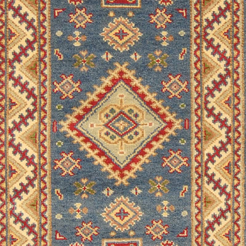 Handmade Kazak Wool Runner (India) - 2'6 x 10'