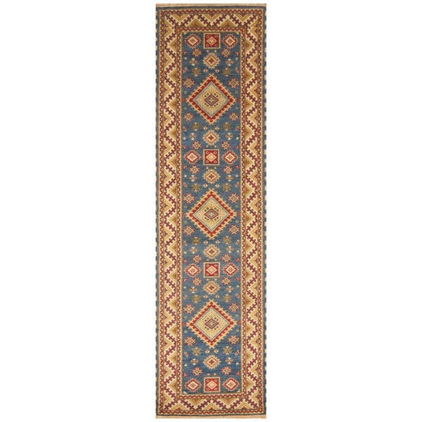 Handmade Kazak Wool Runner (India) - 2'6 x 10'