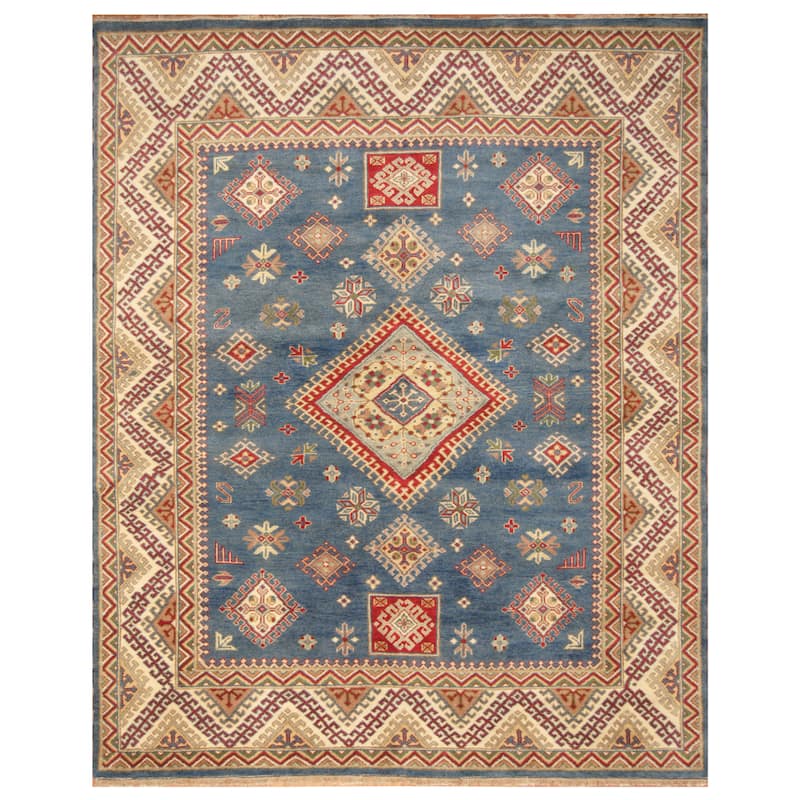 Handmade Kazak Wool Rug (India) - 8' x 10'