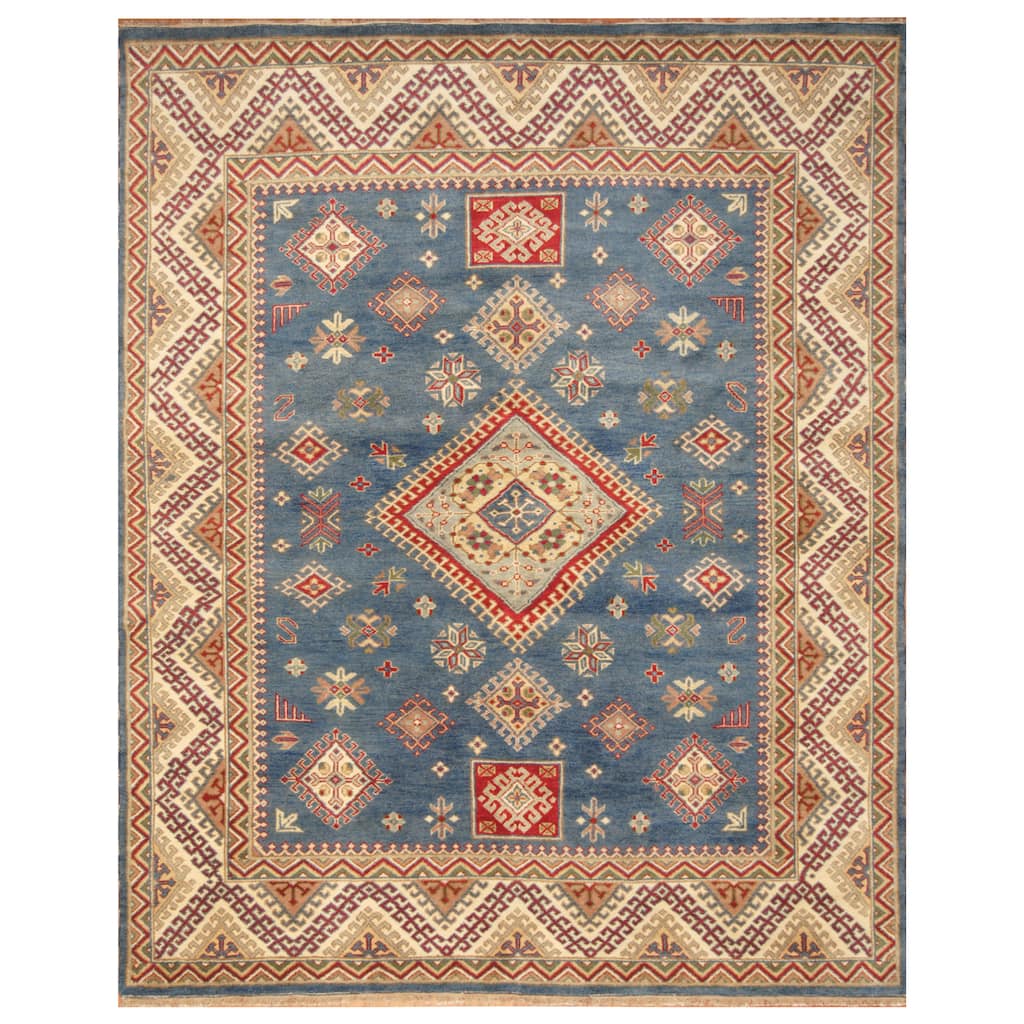 Handmade Kazak Wool Rug (India) - 8' x 10'