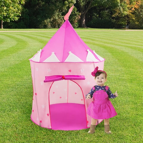 Kids Play Tent, Princess Castle- Pop Playhouse for Indoor/Outdoor, Pink Playroom Toy- Foldable with Carrying Bag by Hey! Play!