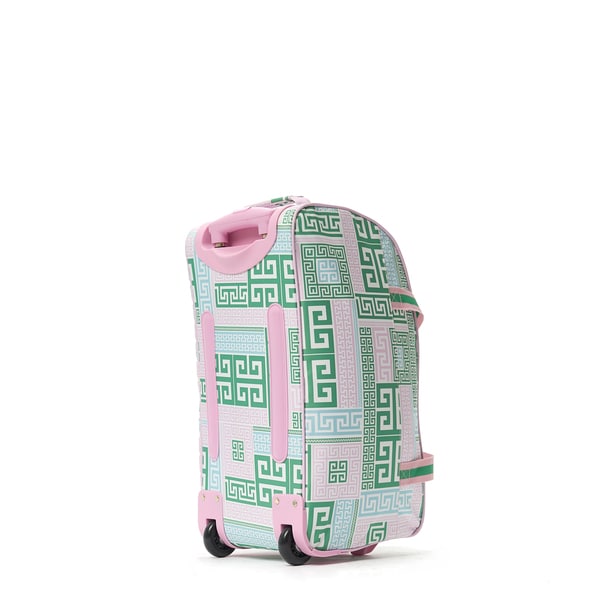 pink and green suitcase