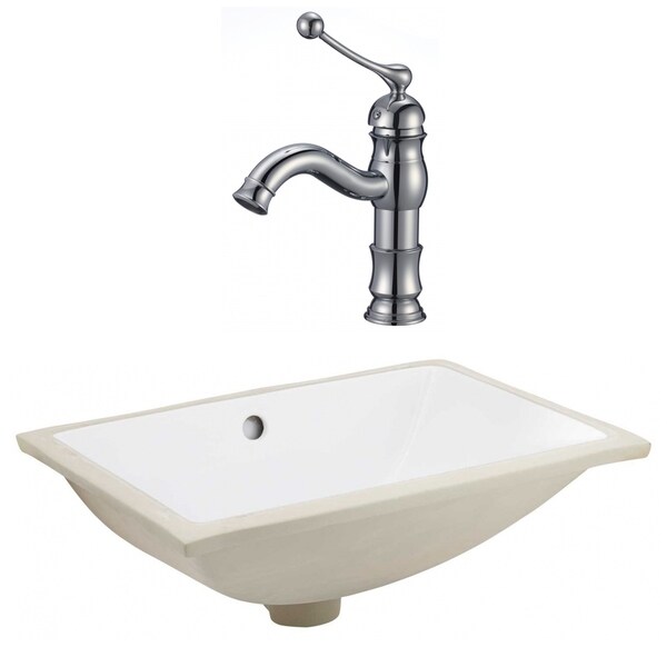 Shop 20 75 In W Csa Rectangle Undermount Sink Set In White