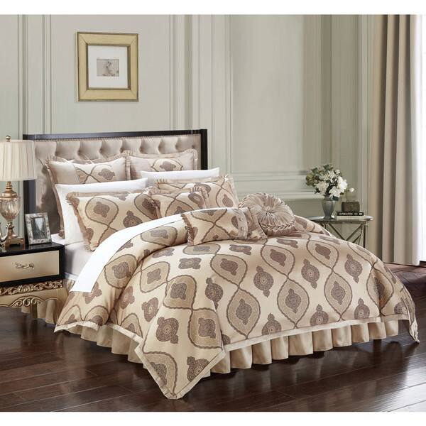 Shop Chic Home Felicci Gold Faux Silk With Pleated Flange 13 Piece