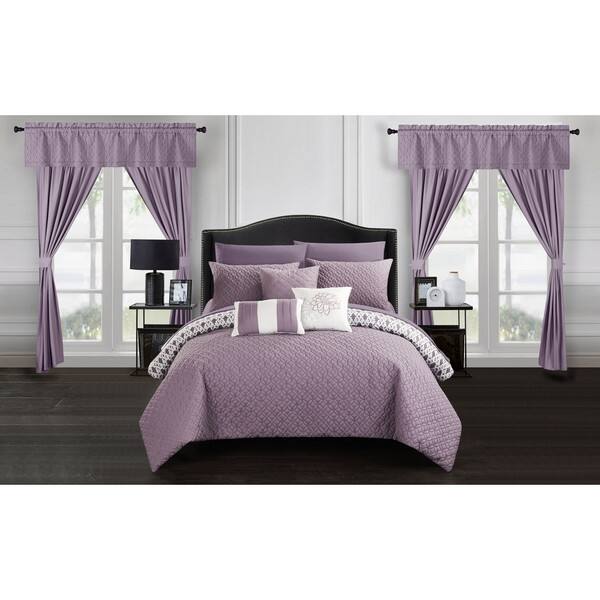 Shop Chic Home Liron 20 Piece Lavender Comforter Set Reversible