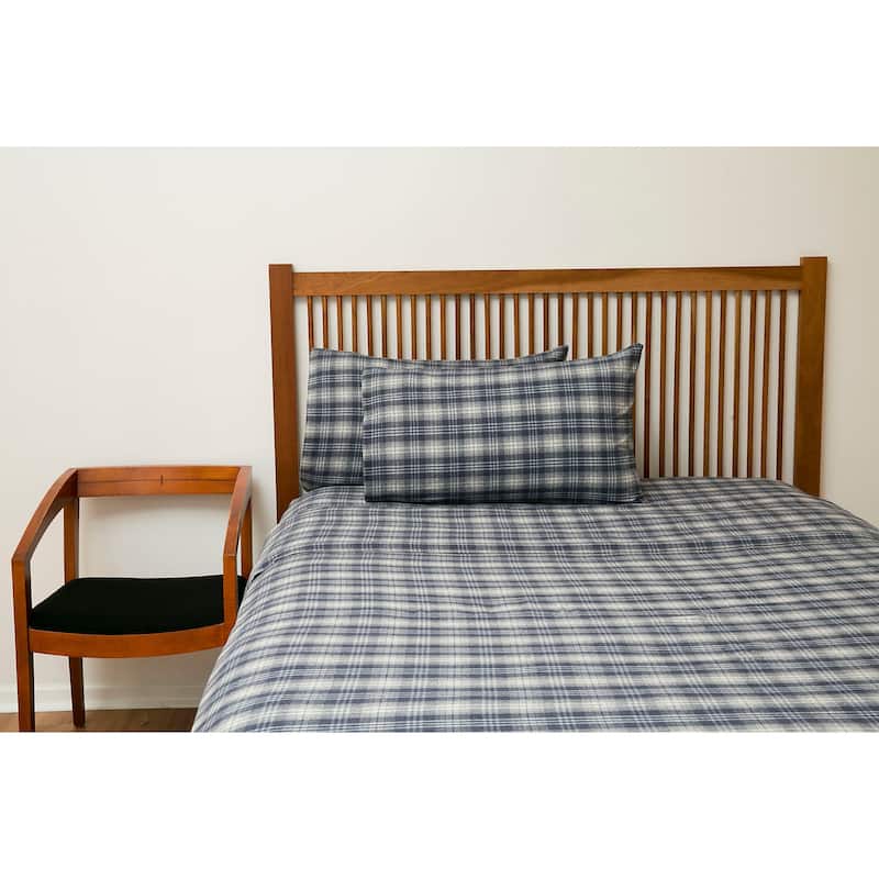 Flannel Plaid Bed Sheet Set