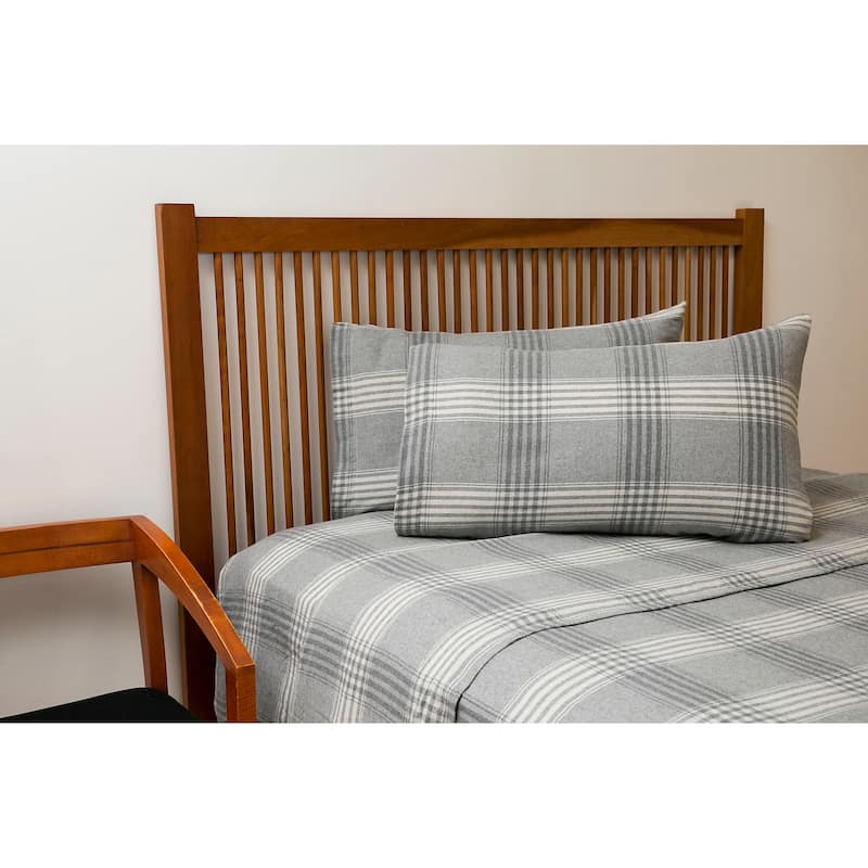 Flannel Plaid Bed Sheet Set