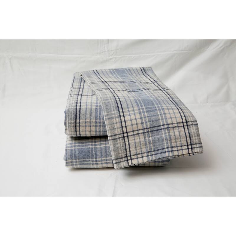 Flannel Plaid Bed Sheet Set