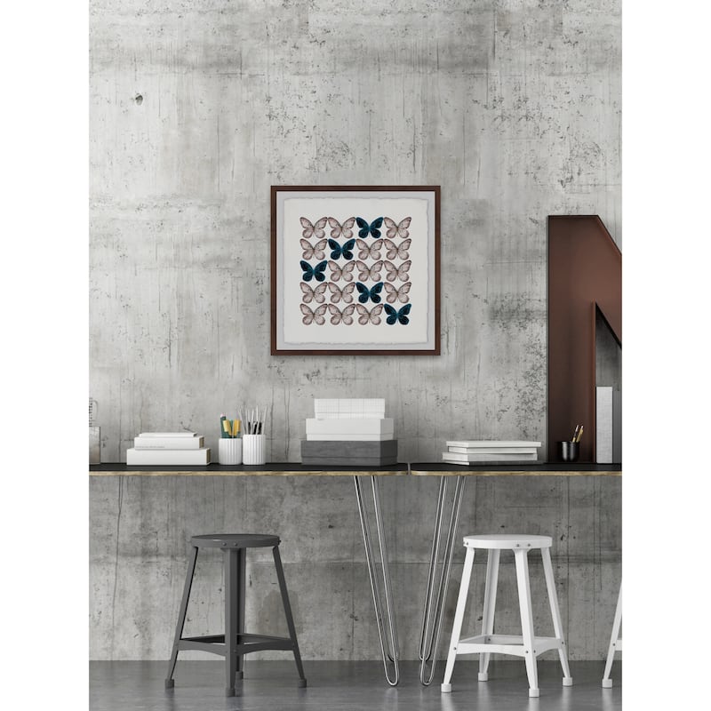 'Butterfly Pattern' Framed Painting Print - Multi-Color